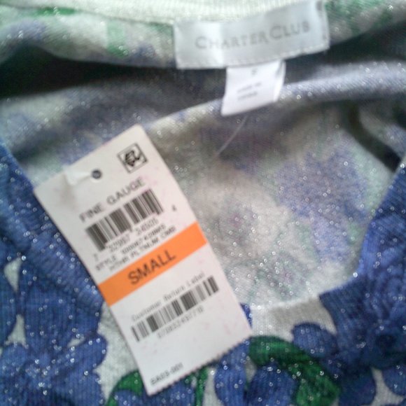 Floral Sparkle Button Down Cardigan - Picture 4 of 4